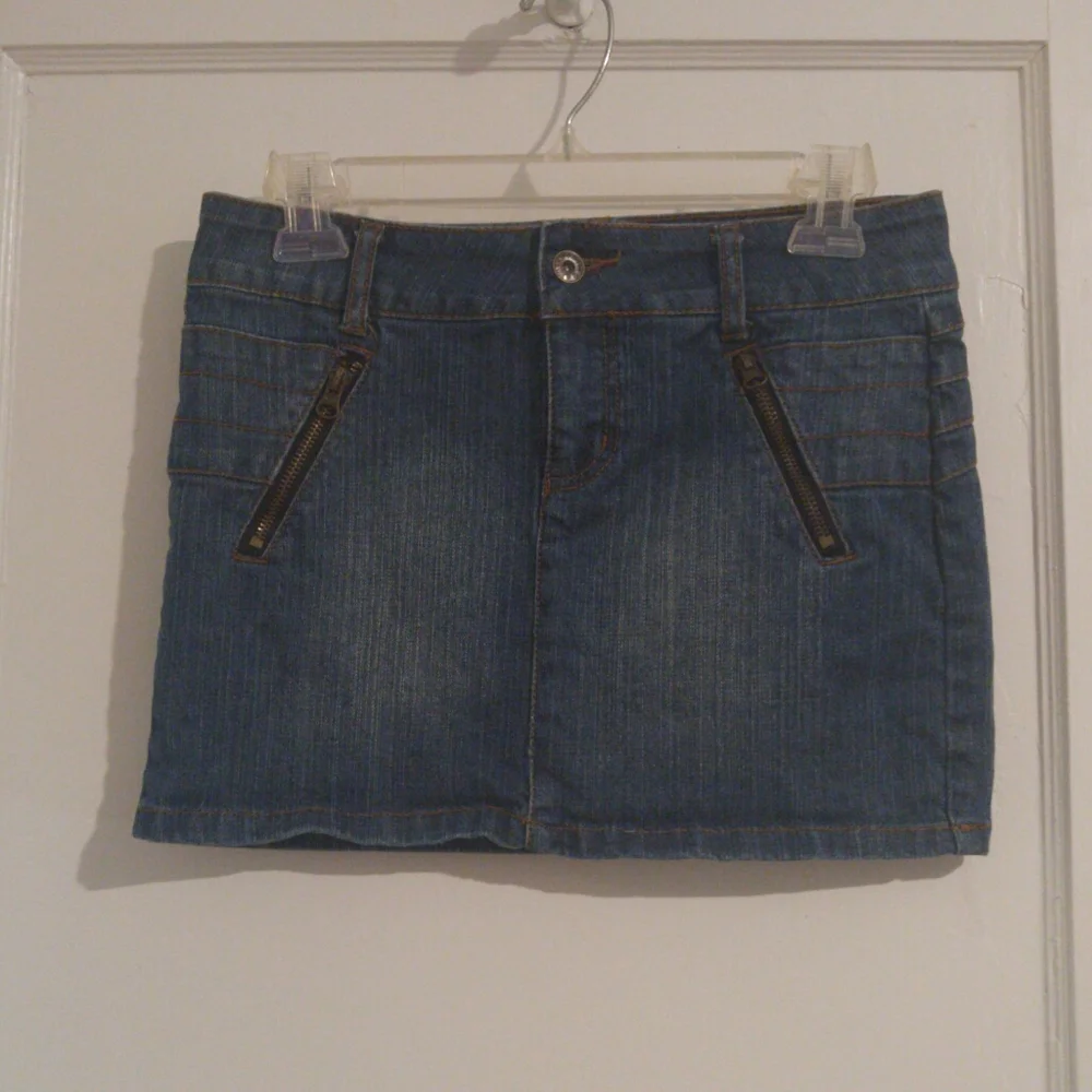 Ghosts & Angels denim mini skirt size small